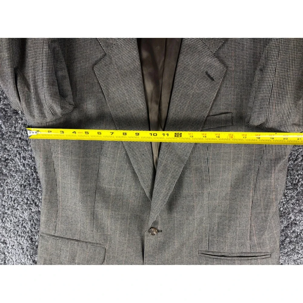 Burberrys Prorsum Vintage Mens 40L Wool Houndstooth Blazer Sport Coat Brown Tan